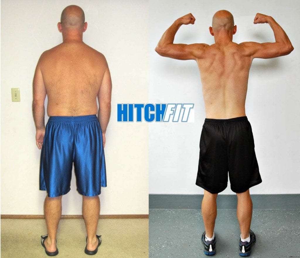 Back Final male, Couples Bootcamp, over 40 pounds lost, less than 20% body fat lost