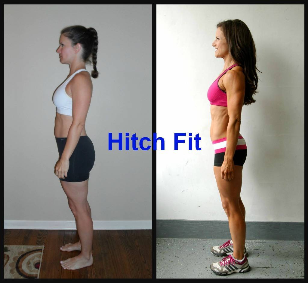 Fitness Model Plan - Six Pack Abs - Side Before and After Stacie