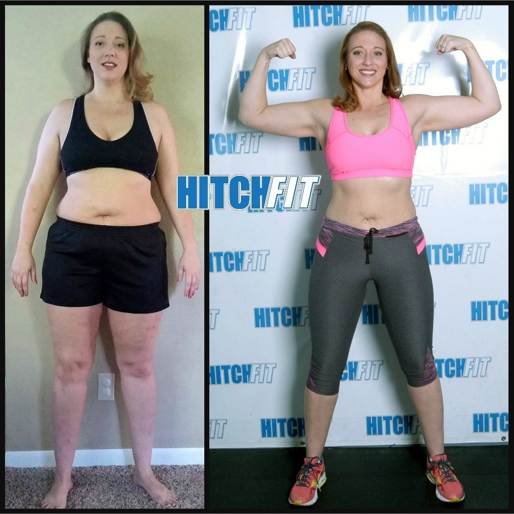 Before and after weight loss photos - Jessica lost 33 pounds and was able to get pregnant.