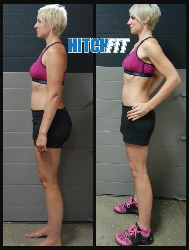 Before and After Side Pictures - Kristin lost 10% body fat and 15 pounds with Nutrition and Exercise Plan